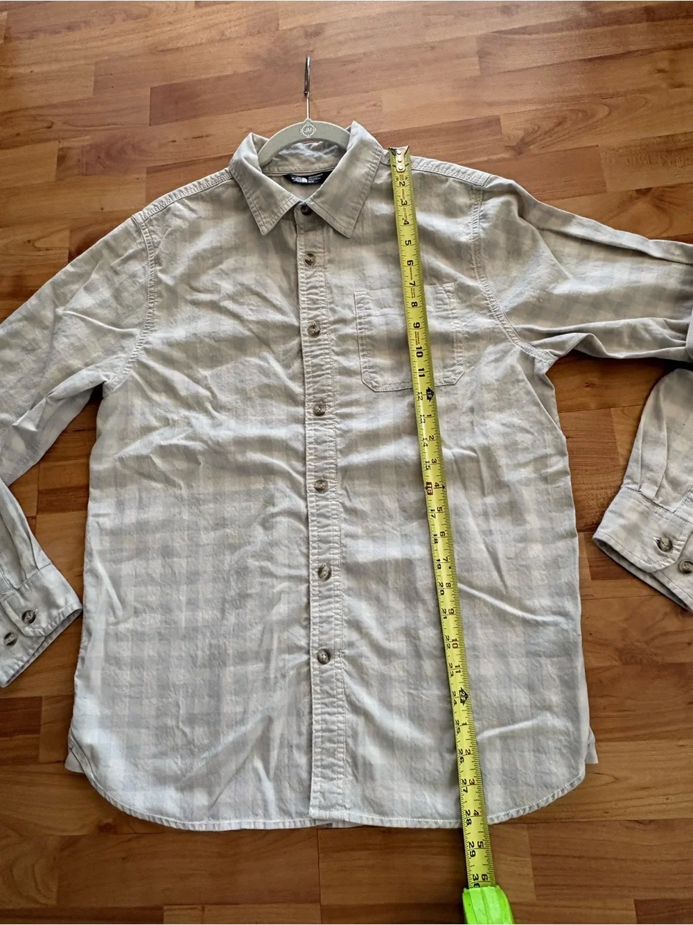The North Face Men’s Light Gray Plaid Button-Down Shirt